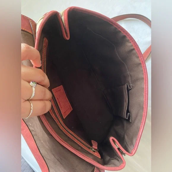 COACH Vintage Y2K Special Edition Fall 2004 Burgundy Suede Monogram Shoulder Bag - Picture 15 of 16